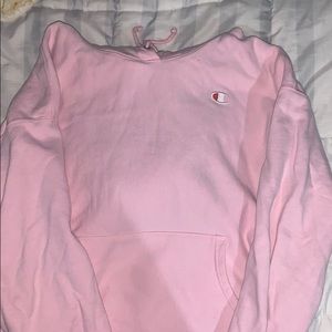 pink champion hoodie